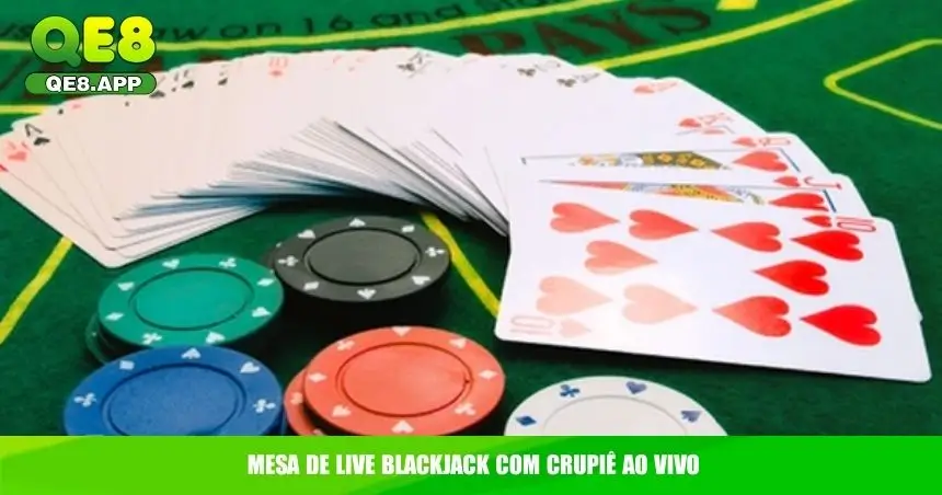 Mesa de Live blackjack com crupiê ao vivo
